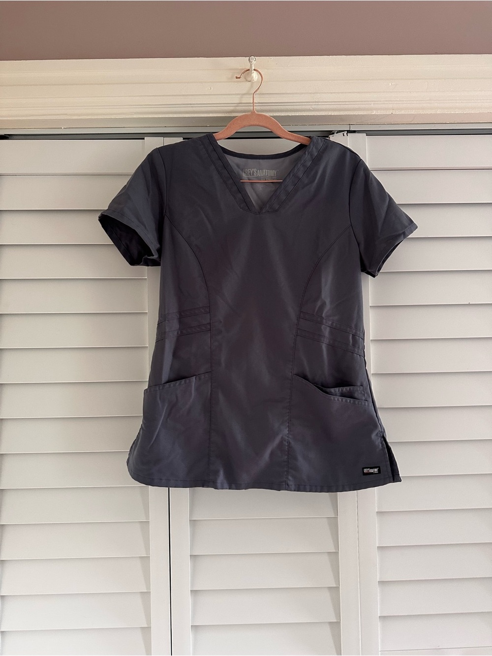 Grey's Anatomy Charcoal V-Neck Scrub Top
